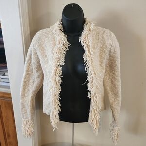 Zara Cream Fringe Sweater